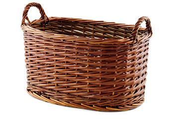 oval empty wicker basket