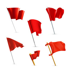 Red flags, icon set