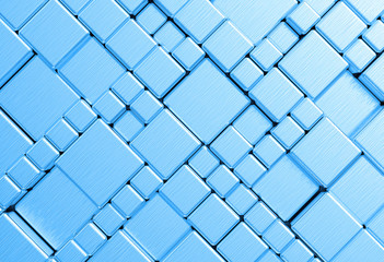 Steel blue mesh metal plate background or texture