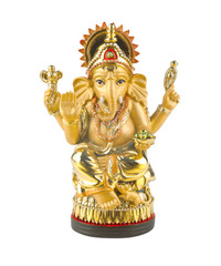 Fototapeta na wymiar Złoty hinduskiego boga Ganesh.