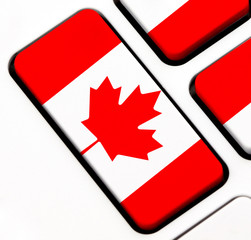Keyboard keys with the Canadian flag