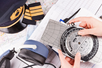 Airplane pilot equipment - obrazy, fototapety, plakaty