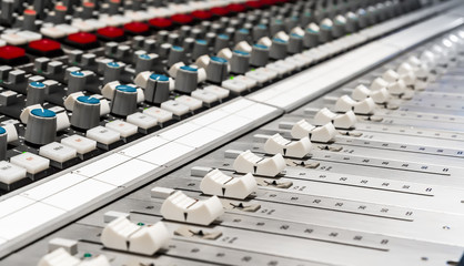 Professional mixer in recording studio