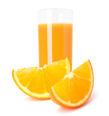Juice glass and orange fruit