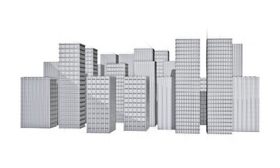 architecture drawing of big city with skyscraper