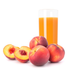 Peach fruit juice in glass