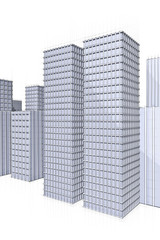 architecture sketch of skyscraper in big city
