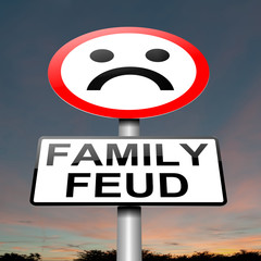 Family feud concept sign.