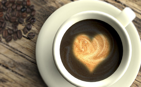 Taza de cafe con corazón