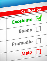 feedback selection concept in Spanish