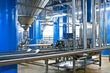 Workshop of modern brewer factory