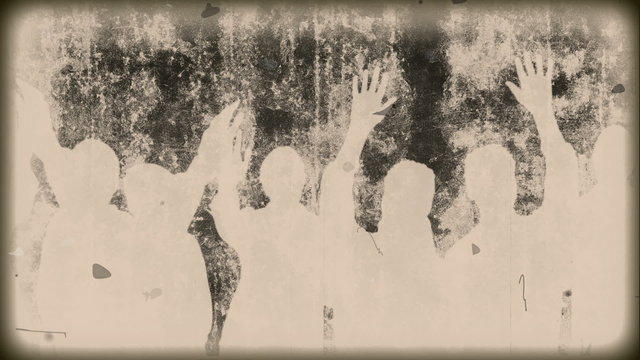 Grunge Vintage - People silhouette