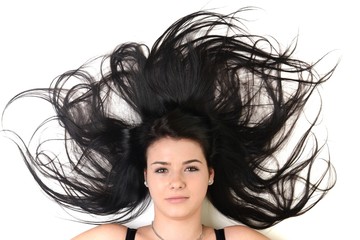 Beautiful woman isolated on white