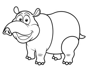 Obraz na płótnie Canvas illustration of cartoon tapir - Coloring book