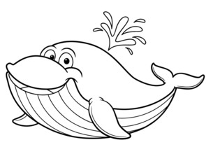 illustration de baleine de dessin animé - Livre de coloriage