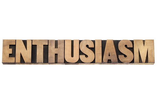 enthusiasm word in wood type