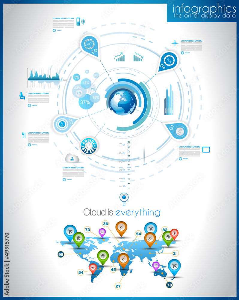 Poster infographic template for statistic data visualization.