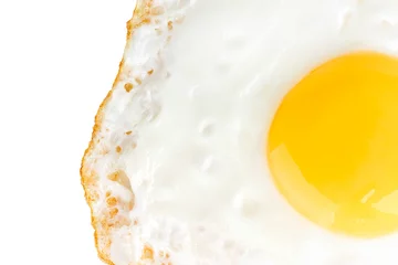 Crédence de cuisine en verre imprimé Oeufs sur le plat Fried egg closeup