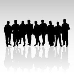 man in group vector silhouette black color