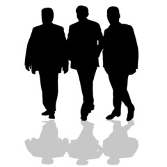 man in small group silhouette in black vector