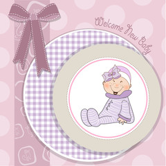 baby girl announcement card