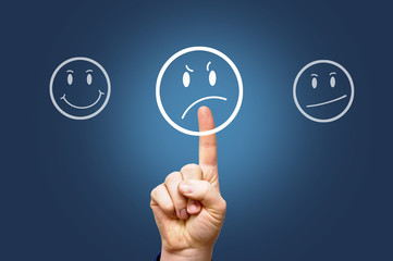 Smiley guckt traurig