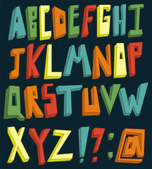 Colorful 3d alphabet