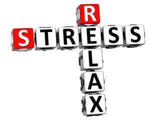 3D Relax Stress Crossword on white background