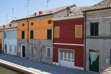 Fototapeta na wymiar Panoramiczny widok z Comacchio. Emilia-Romania. Włochy.