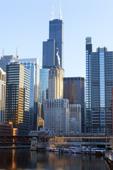 Obraz premium Chicago Skyline at dusk