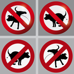 No pee / No poop – information signs for dog owners - 49919987