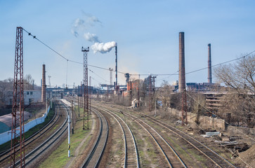 Obraz na płótnie Canvas Przemysłowy krajobraz w centralnej Ukrainie.