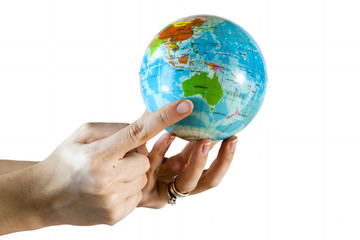 The globe in hands. Concept for environment conservation.