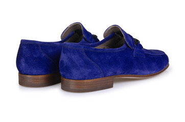 Fashion concept with male shoes on white