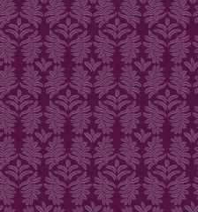 loral texture. leaves seamless pattern on purple background