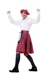 Scottish traditions concept with person wearing kilt