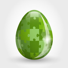 green puzzle egg