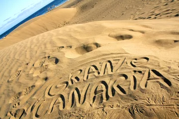 Deurstickers Gran Canaria - written on sand © anilah