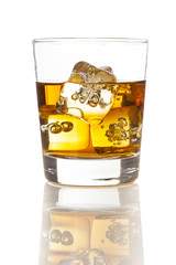 Golden Brown Whisky on the rocks
