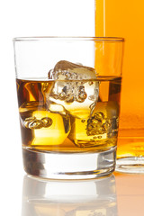 Golden Brown Whisky on the rocks
