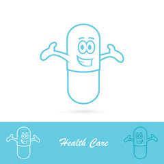 Funny pill character