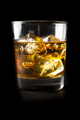 Golden Brown Whisky on the rocks