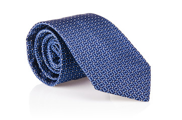 Elegant silk male tie ( necktie ) on white