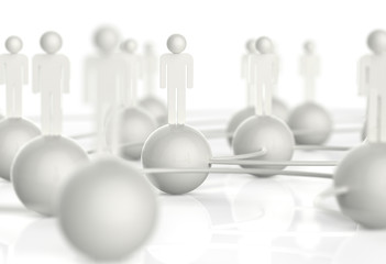 Obraz premium 3d stainless human social network