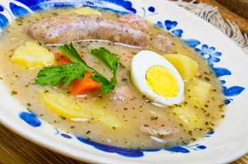 polish Zurek soup (sour-rye soup)