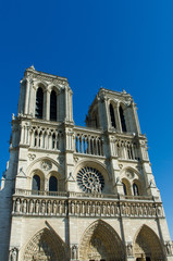 Fototapeta na wymiar Notre Dame de Paris katedra w letni dzień