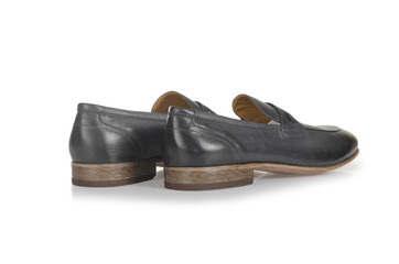 Fashion concept with male shoes on white