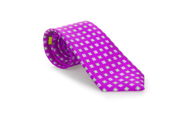 Elegant silk male tie ( necktie ) on white