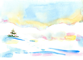 winter watercolor