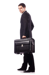 Young businessman during business trip